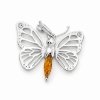 Wisior motyl z bursztynem naturalnym srebro 925 